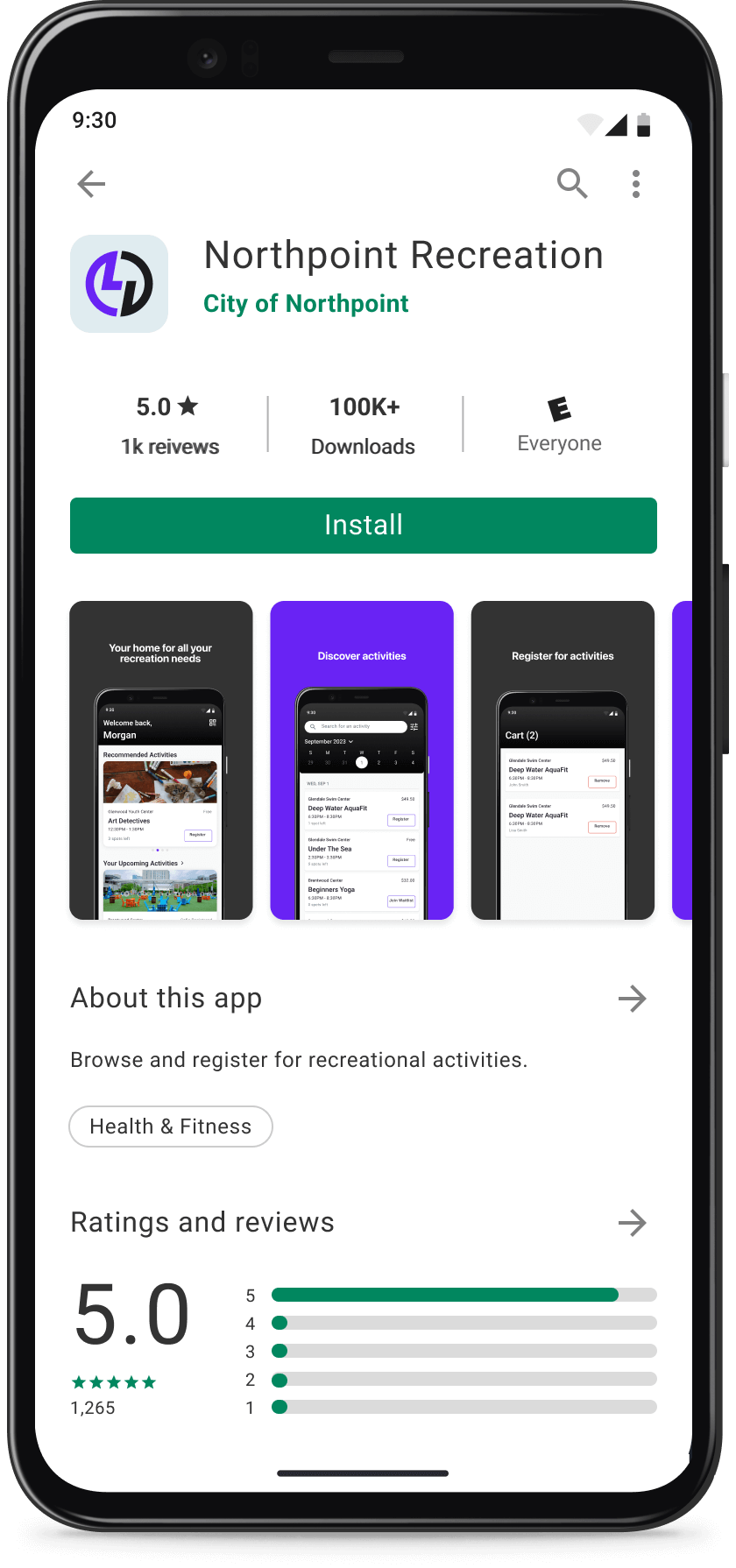 Rec app on Google Play store